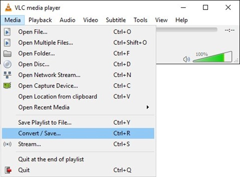 VLC extrair audio de video-passo 1