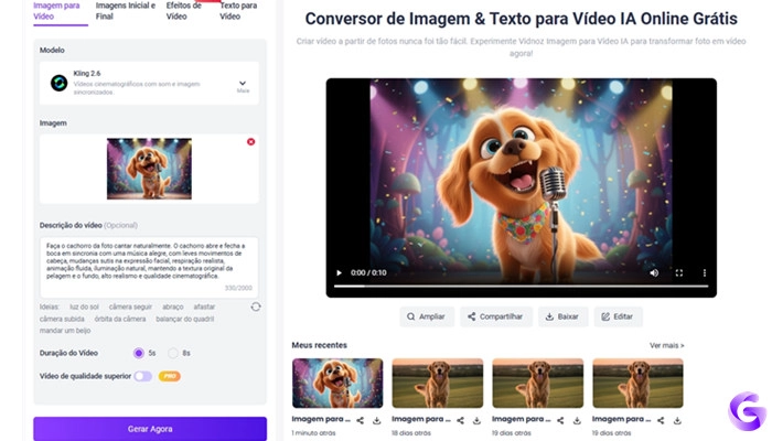 fazer cachorro cantando com foto