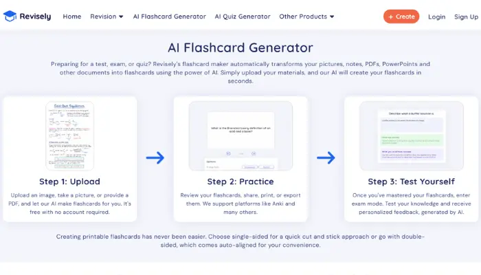 fazer flashcards com revisely