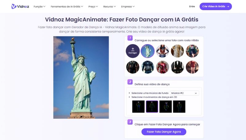 fazer foto dancar com vidnoz para whatsapp