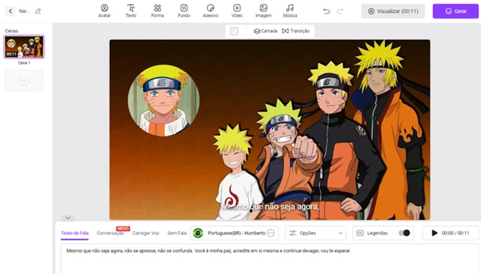 fazer imagem do naruto falar