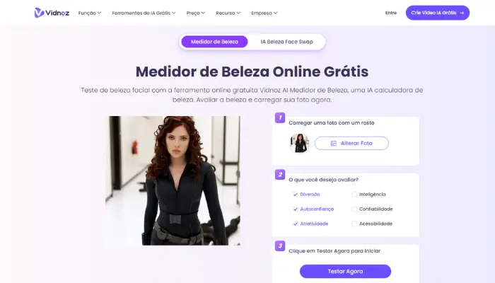 fazer teste de belaza com vidnoz