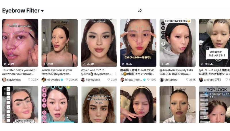 filtro de sobrancelha no tiktok