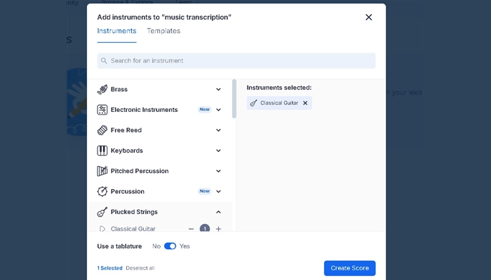 flat io selecione o instrumento preferido