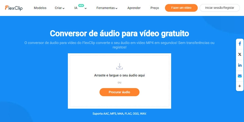 Flexclip-conversor de áudio para vídeo