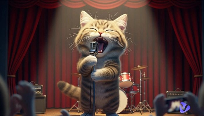 gato cantando ia
