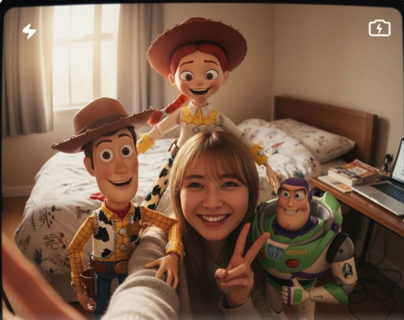 gemini selfie em grupo estilo toy story