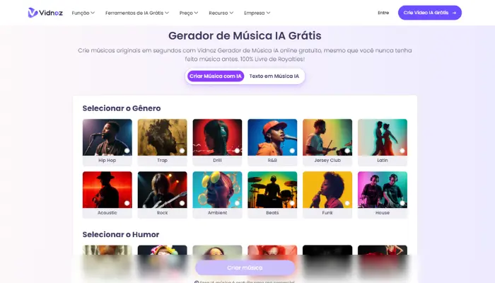 gerador de musica ia do vidnoz