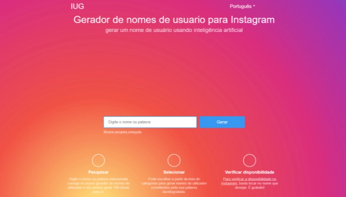 gerador de nomes instagram