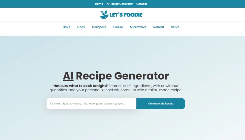 Let’s Foodie - gerador de receitas 4