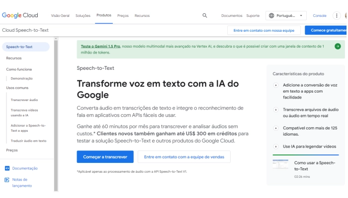 google voz em texto