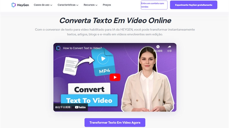 HeyGen-transformar texto em vídeo