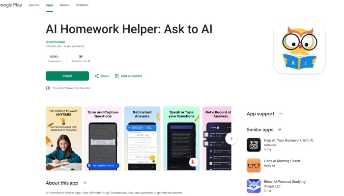 homework helper aplicativo para fazer trabalho de escola