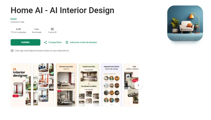 ia para design de interiores com home ai