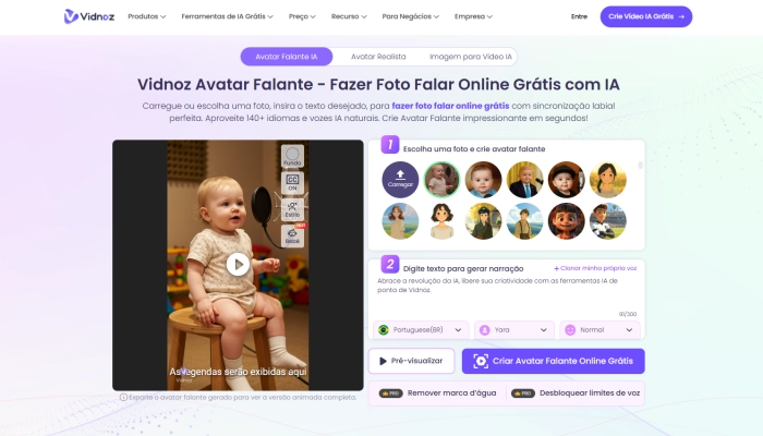 ia para fazer foto falar vidnoz