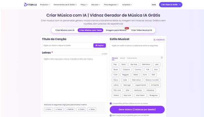 ia para mixar musica vidnoz