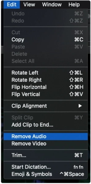 como remover áudio de vídeo no Mac - passo 2