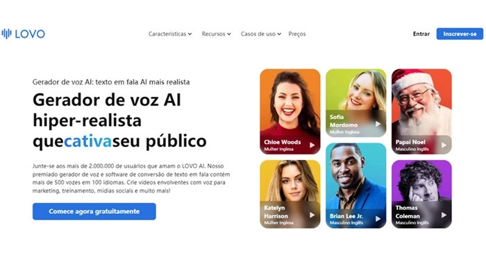 lovoia gerador de voz ia de famosos