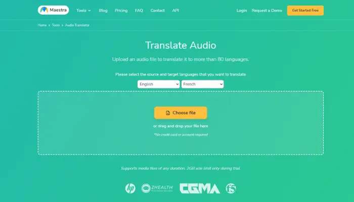 maestra ai para traduzir music pelo audio