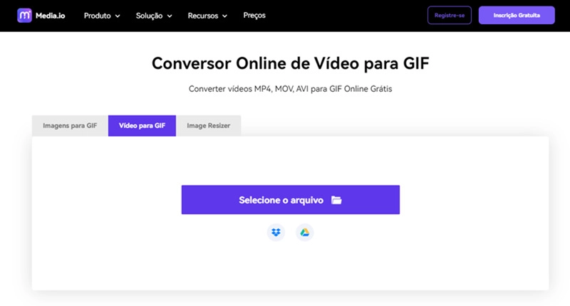 Media.io-transformar vídeo em gif