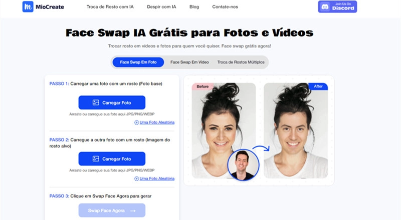 MioCreate face swap vídeo e foto