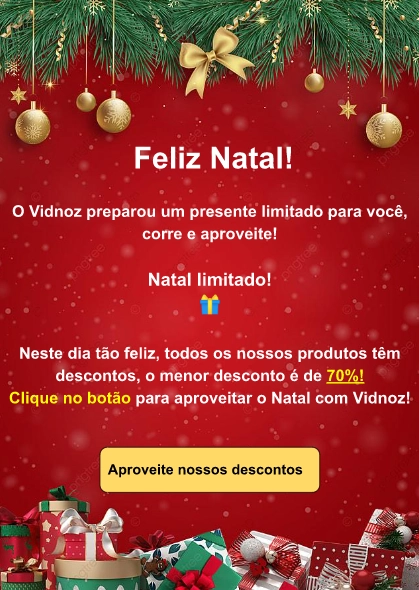 Um e-mail de Natal dos modelos de e-mail marketing de Vidnoz Flex