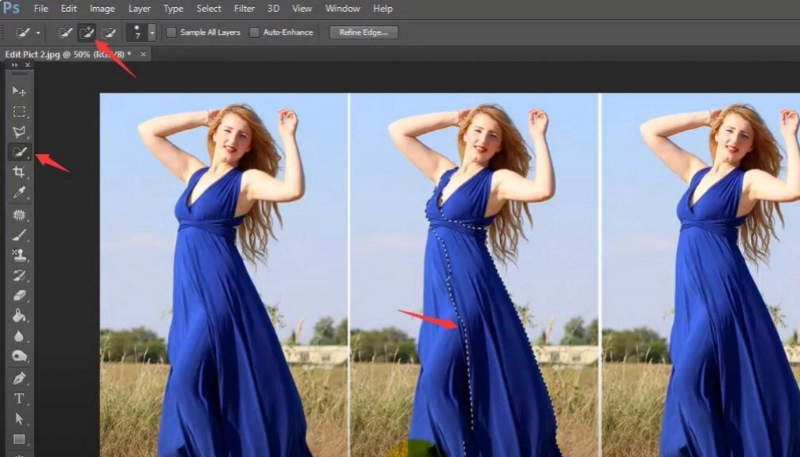 mudar cor de roupa em foto com photoshop