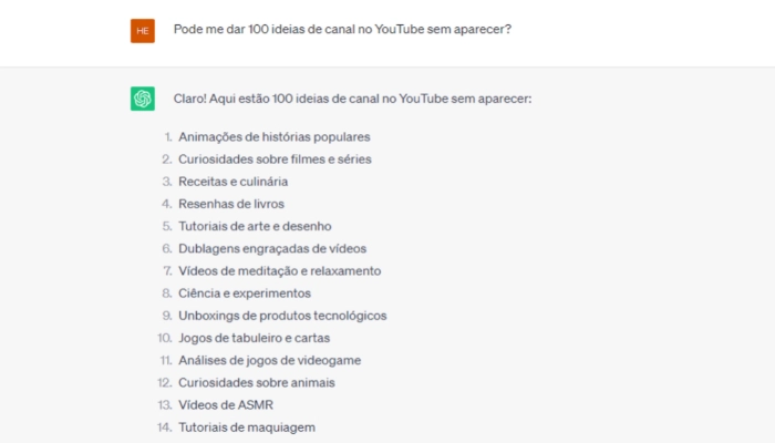 nicho de canal de youtube sem aparecer