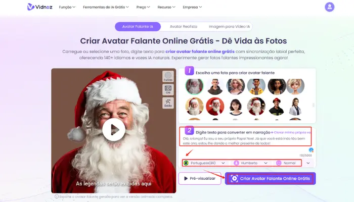 personalize o video de papai noel falando