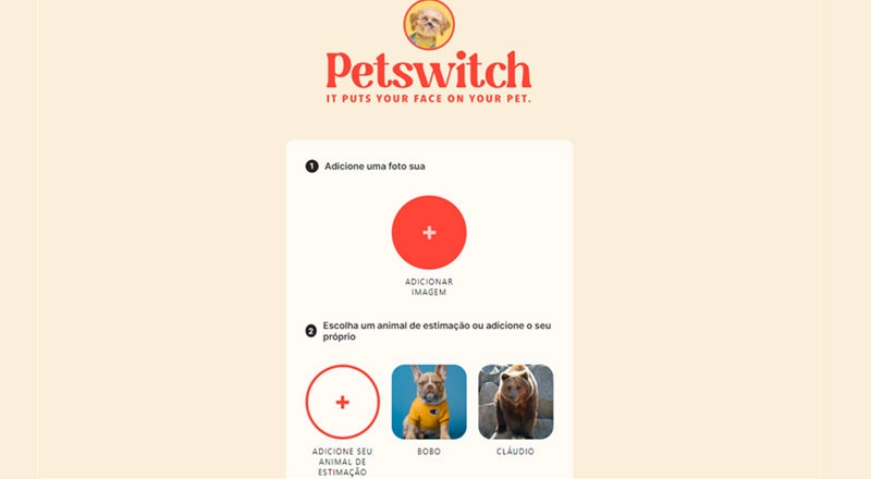 Petswitch-mudar rosto de animal