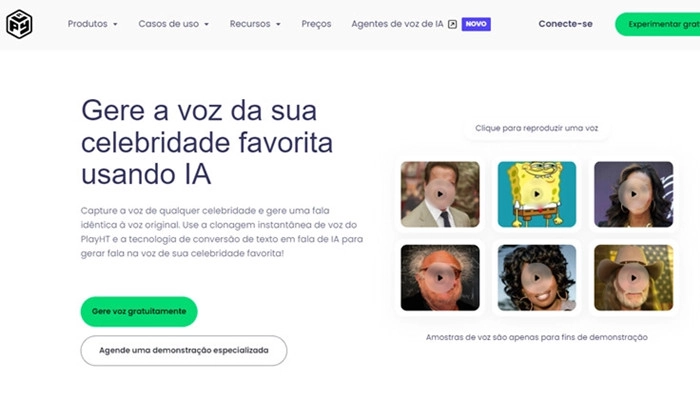 playht gerador de ia voz de famosos