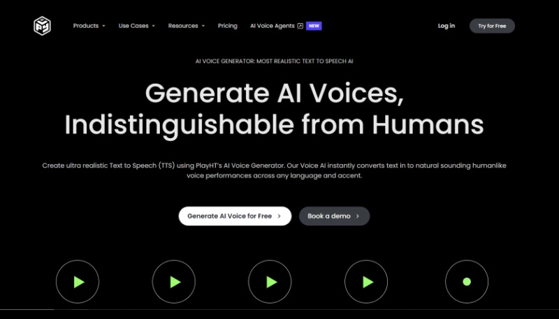 Play.ht para criar voz de locutor IA