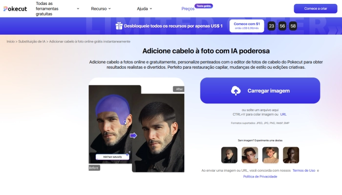 pokecut adicionar cabelo em foto