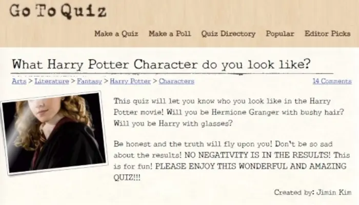 quiz quem voce seria em harry potter