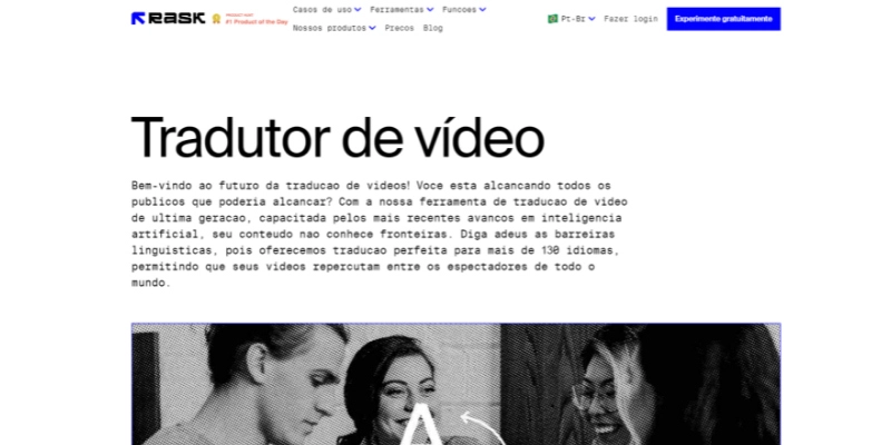 rask para traduzir e dublar video para portugues online