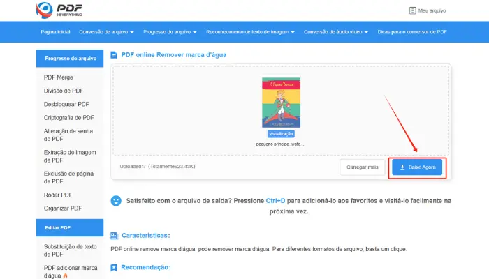 remover marca d'água do pdf com pdfeverything