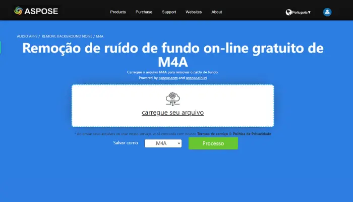 remover ruido de audio pelo aspose gratuito