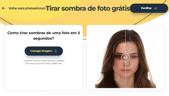 remover sombra de foto com photoaid