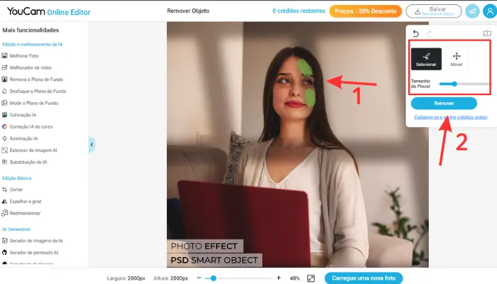 remover sombra de foto com youcam perfect