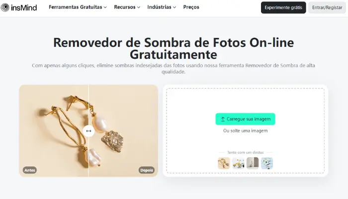 remover sombra de foto online com insmind