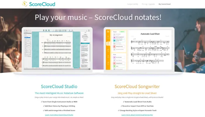 scorecloud studio para traduzir musica personalizada