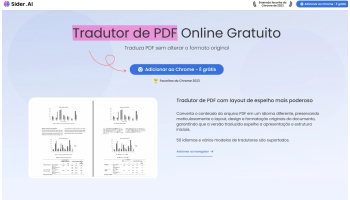 sider para traduzir documento pdf