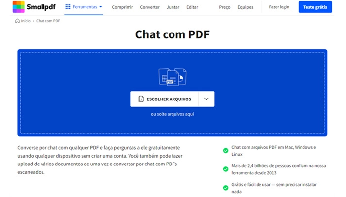 SmallPDF-chat com pdf grátis