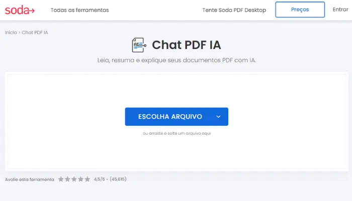 sodapdf para resumir pdf com ia