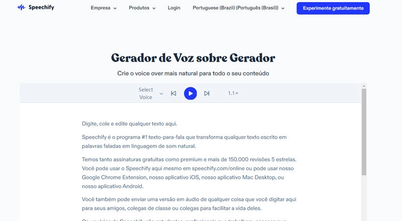 Speechify-voz de criança online