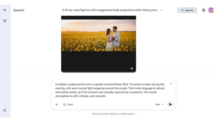 texto para foto gemini pagina inicial