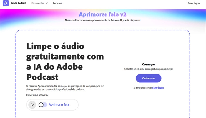 tirar eco do áudio adobe podcast