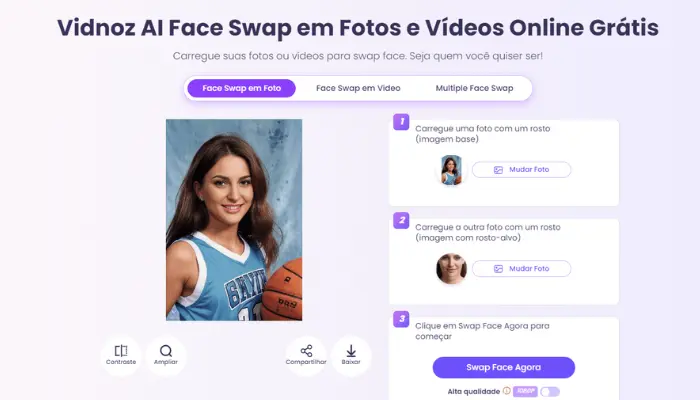 tirar papada de foto com vidnoz face swapper