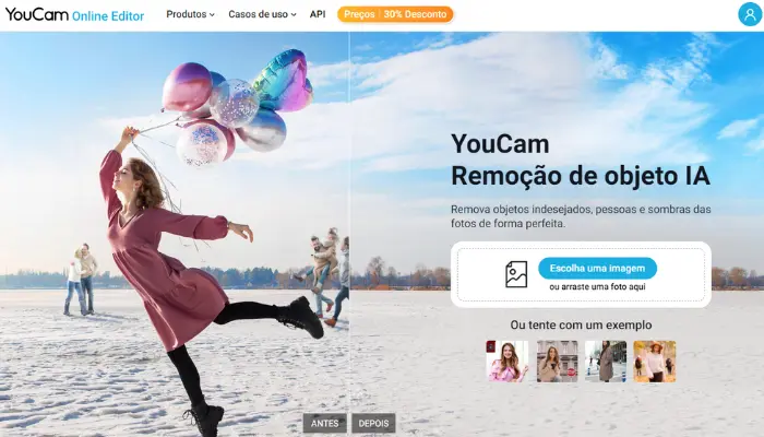 tirar sombra de foto online com youcam perfect