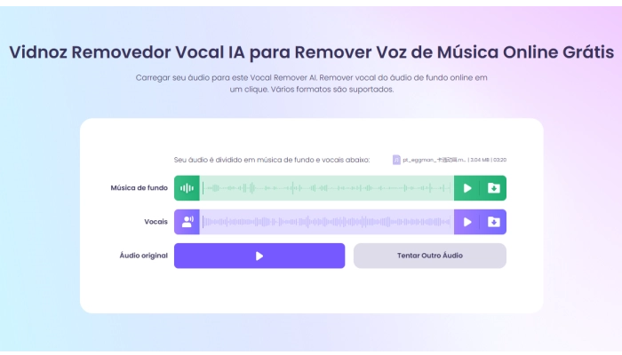 tirar vocal da musica vidnoz
